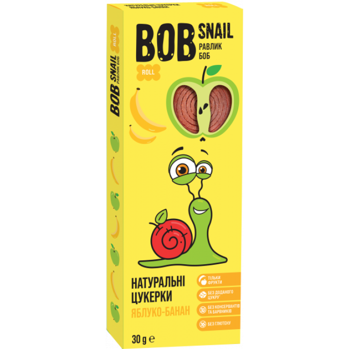 Натуральні цукерки Bob Snail Яблуко-Банан, 30 г (344261) - 